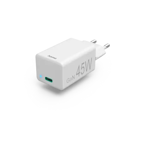 Ładowarka sieciowa Hama GaN USB-C Power Delivery Quick Charge Mini 45W biała